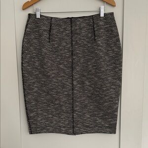 Ann Taylor Black and White Tweed Pencil Skirt